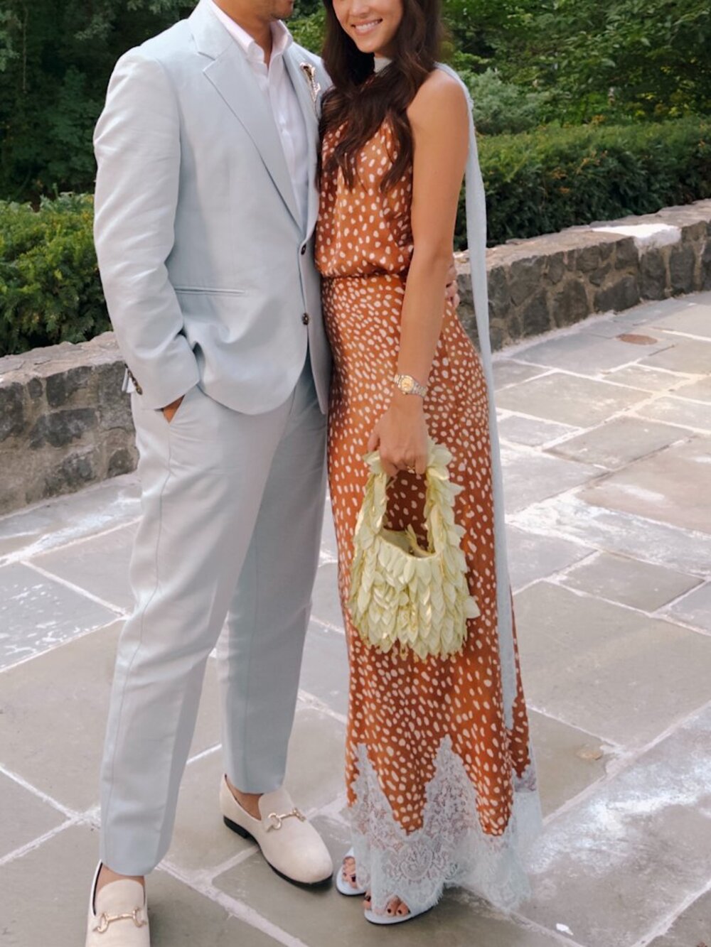 Never Fully Dressed Brown Polka Dot Maxi skirt and Top with Lace Trim - Picture 3 of 4